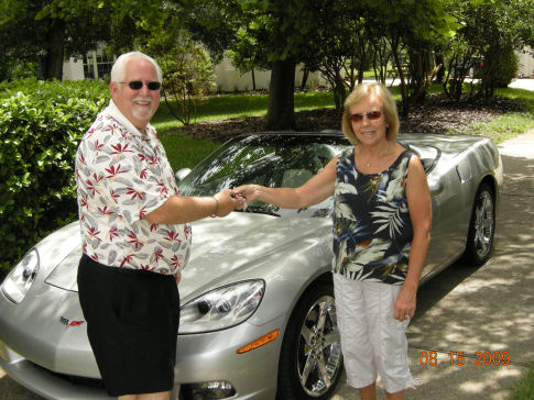 Betty giving 2007 Corvette's keys to new owner!