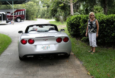 My vette on the way out of drive-way!