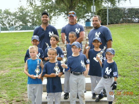 Cody's 2009 baseball team with coaches!